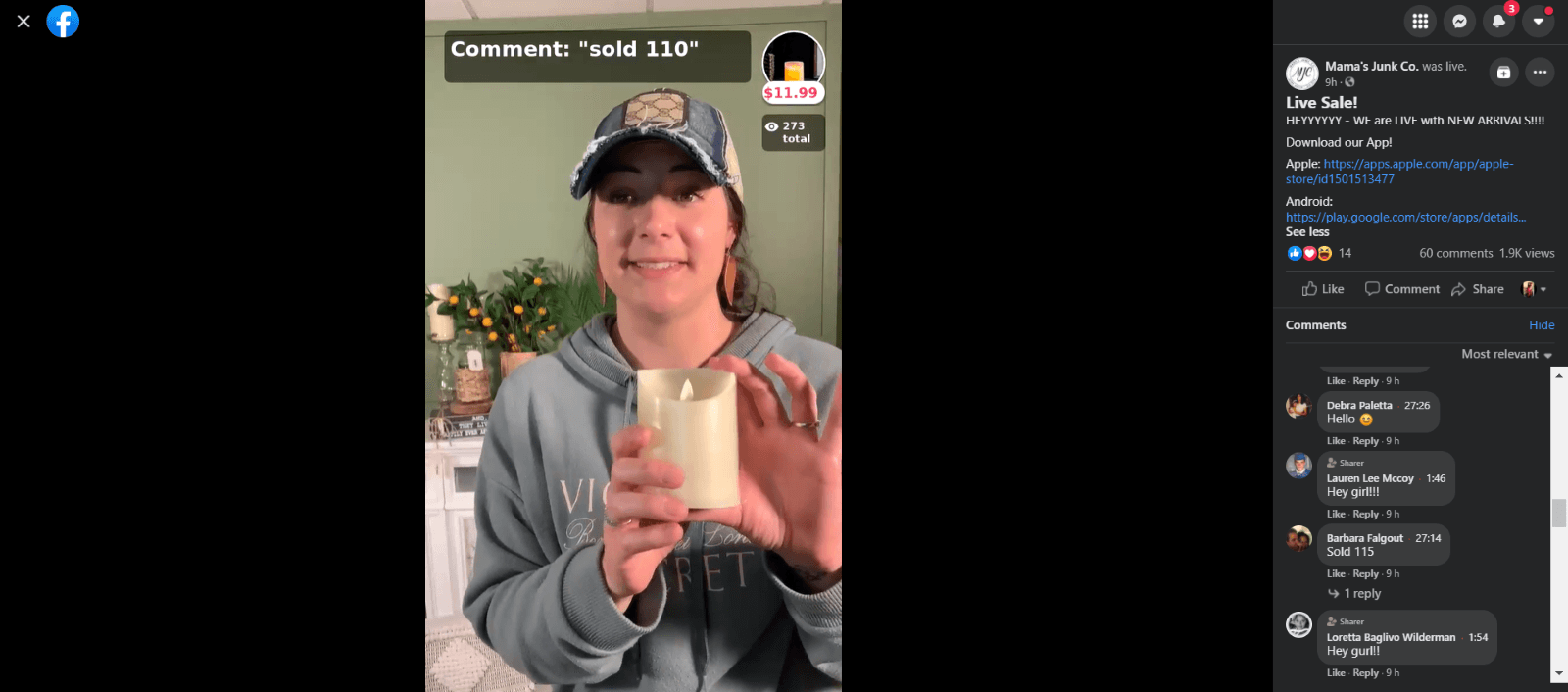 Facebook Live Sale